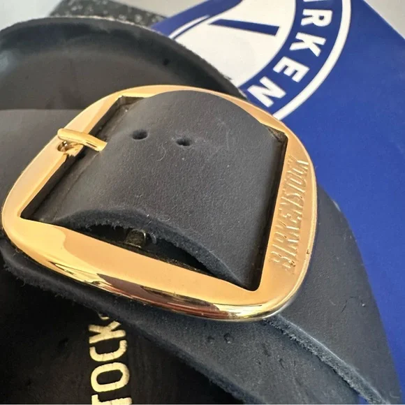Birkenstock Navy Madrid with Gold Buckle - Picture 5 of 5